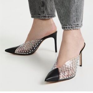 Schutz Greece Crystal Clear
Leather Mule Pumps Black/Transparente size 6.5 new